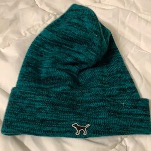 Teal Victoria’s Secret Pink beanie
